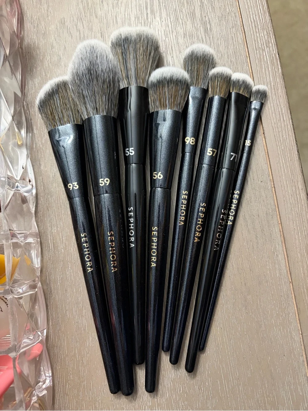 Sephora 8pc Professional eye & face Makeup Brush Set and Case Holder NWT